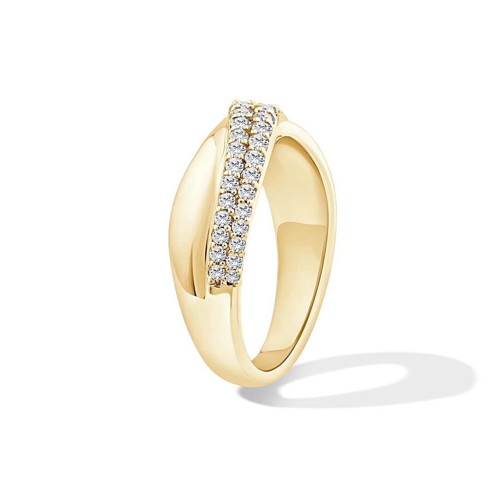 Lab Grown Diamond Bold Wave Multi-Row Anniversary Band in 10K Yellow Gold (5/8 ct. tw.) – Image 3 of 4