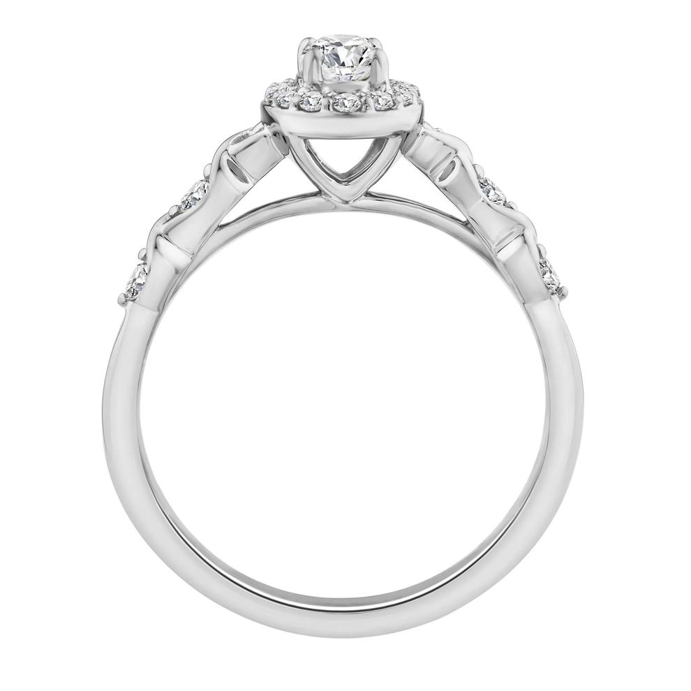 Lab Grown Diamond Oval Halo Promise Ring in 10K White Gold (1/2 ct. tw.) – Image 2 of 3
