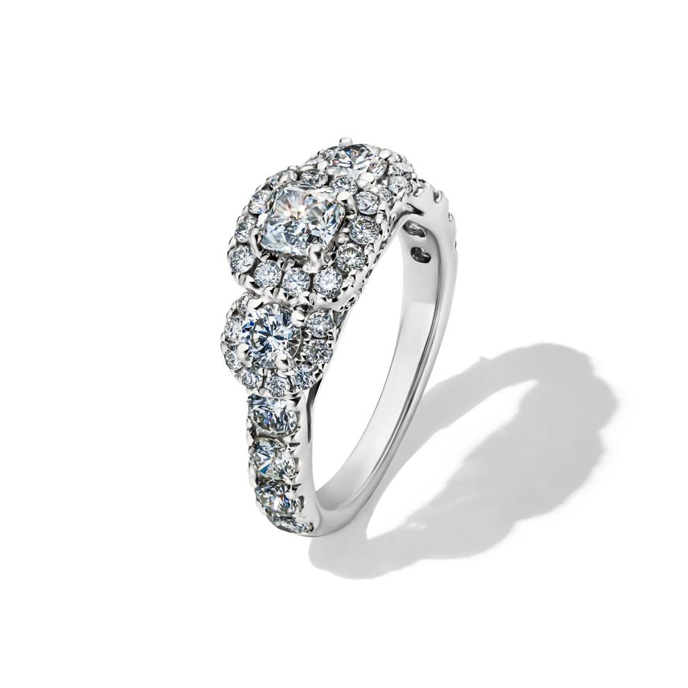 Helzberg Limited Edition 2 ct. tw. Diamond Three-Stone Engagement Ring in 14K White Gold – Image 4 of 4