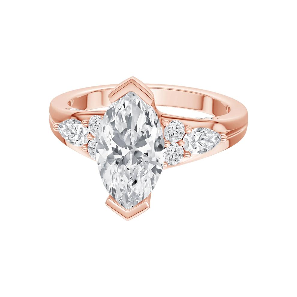 Lab Grown Diamond Marquise Center Engagement Ring in 14K Rose Gold (2 1/2 ct. tw.) – Image 5 of 5