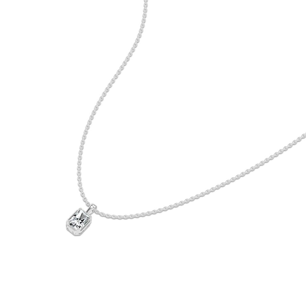 Lab Grown Diamond Radiant Solitaire Pendant in 10K White Gold (2 ct.) – Image 4 of 4