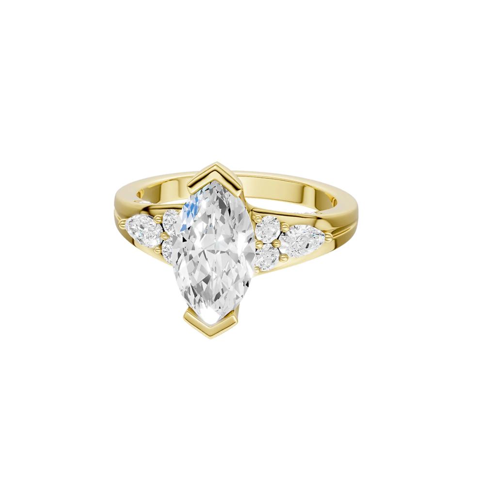 Lab Grown Diamond Marquise Center Engagement Ring in 14K Yellow Gold (2 1/2 ct. tw.) – Image 2 of 5