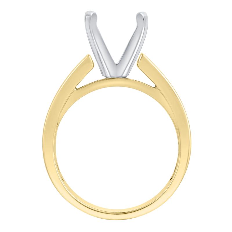 Wide Cathedral Semi-Mount Engagement Ring in 14K Gold, 9.8MM &#40;Setting Only&#41; – Image 4 of 6