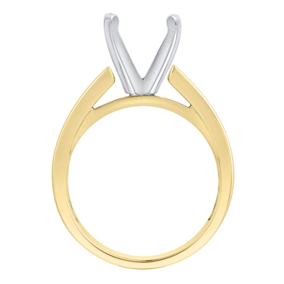 Wide Cathedral Semi-Mount Engagement Ring in 14K Gold, 9.8MM (Setting Only) – Image 4 of 6