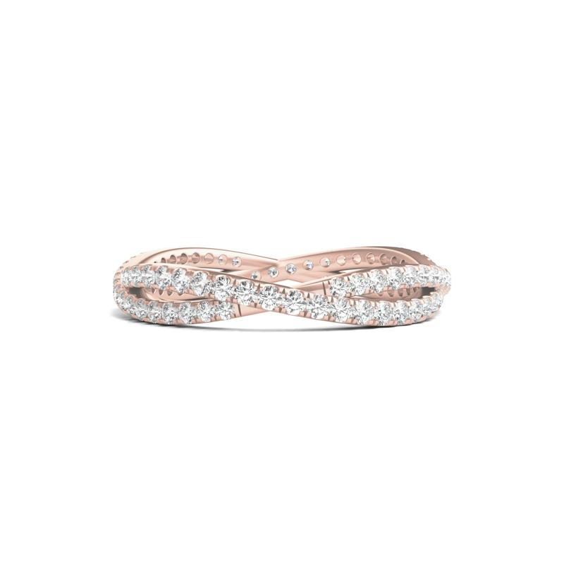 Diamond Infinity Twist&nbsp;Eternity Band in 14K Rose Gold &#40;7/8 ct. tw.&#41; – Image 1 of 3