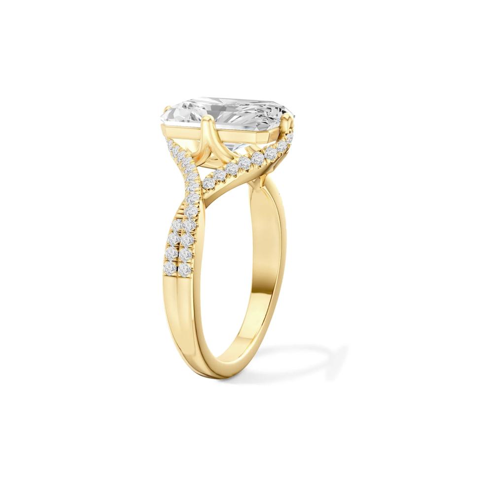 Lucca Lab Grown Diamond Radiant Center Engagement Ring in 14K Yellow Gold (3 1/3 ct. tw.) – Image 3 of 4