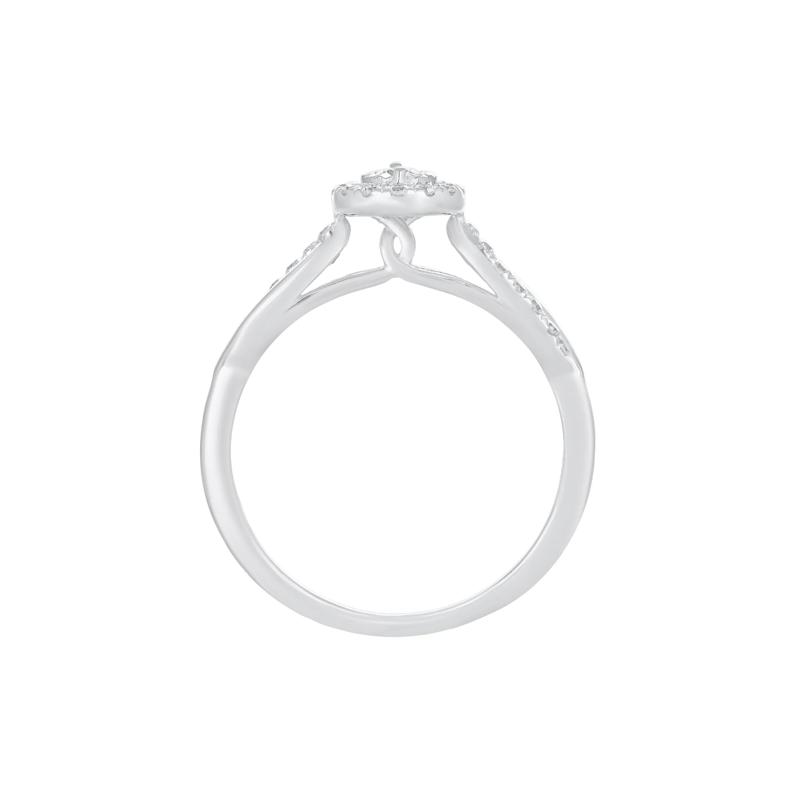 Diamond Halo Promise Ring in 10K White Gold (1/4 ct. tw.) – Image 2 of 3