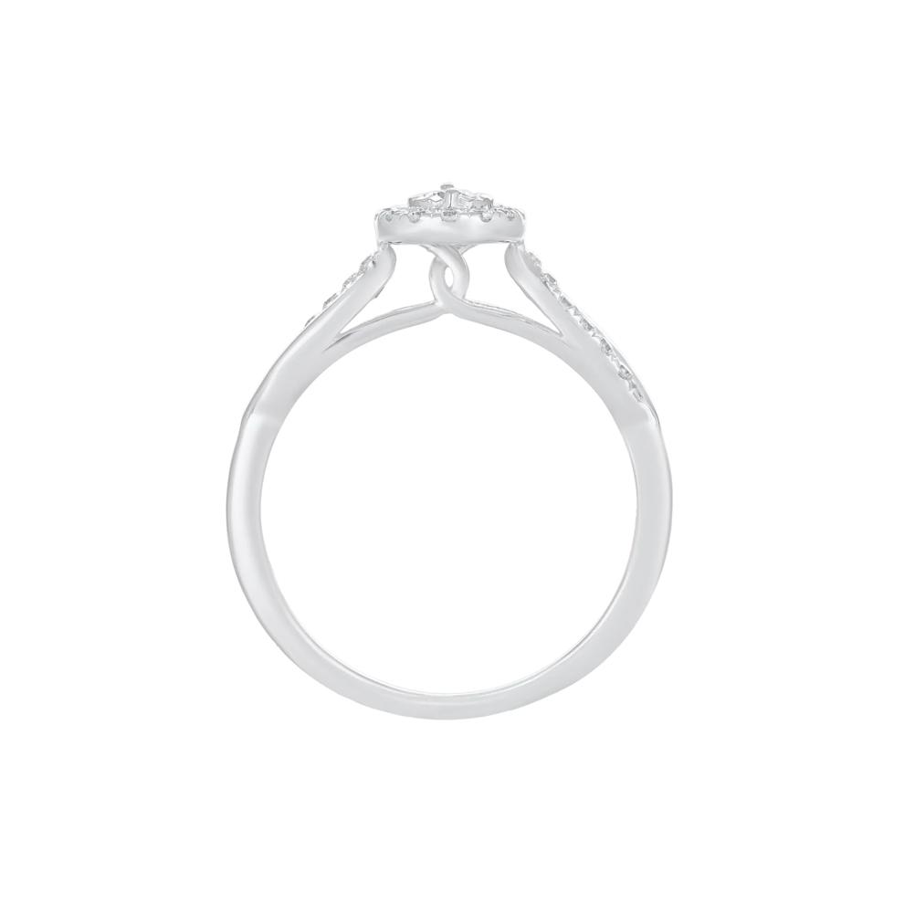 Diamond Halo Promise Ring in 10K White Gold (1/4 ct. tw.) – Image 2 of 3
