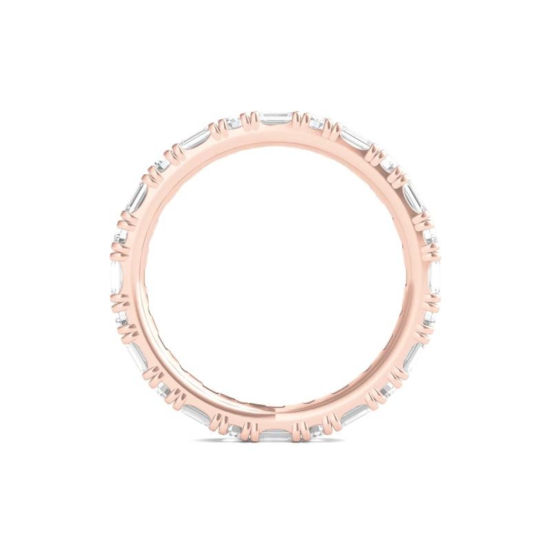 Round and Emerald-Cut Lab Grown Diamond Eternity Band in 14k Rose Gold (1 1/2 ct. tw.) – Image 2 of 3