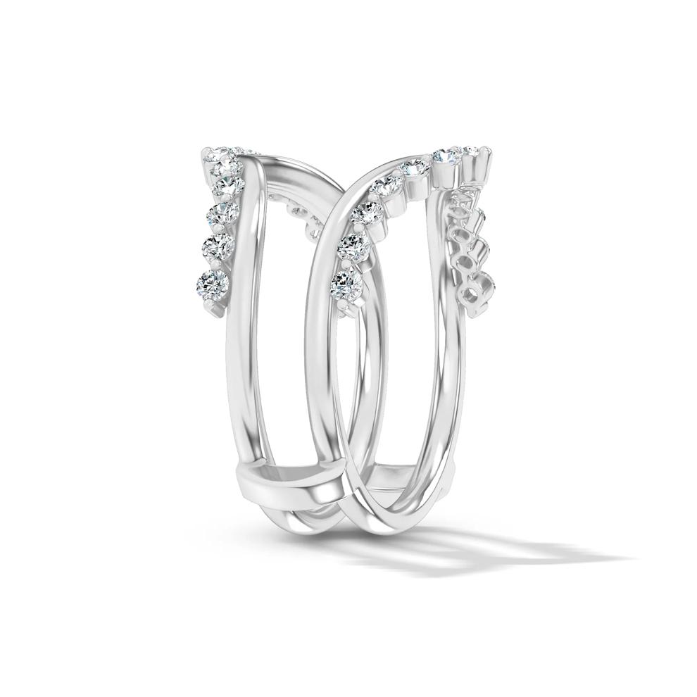 Lab Grown Diamond Shared-Prong Chevron Insert in 14K White Gold (1/2 ct. tw.) – Image 3 of 4