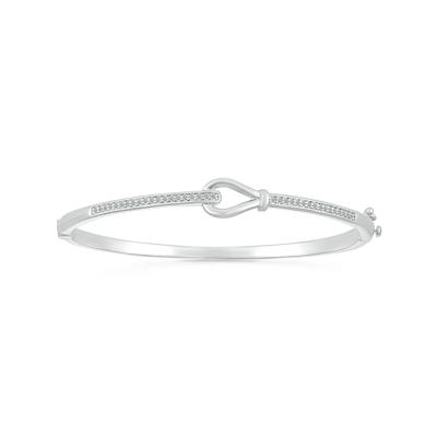 Diamond Knot Bangle in Sterling Silver (1/4 ct. tw.)