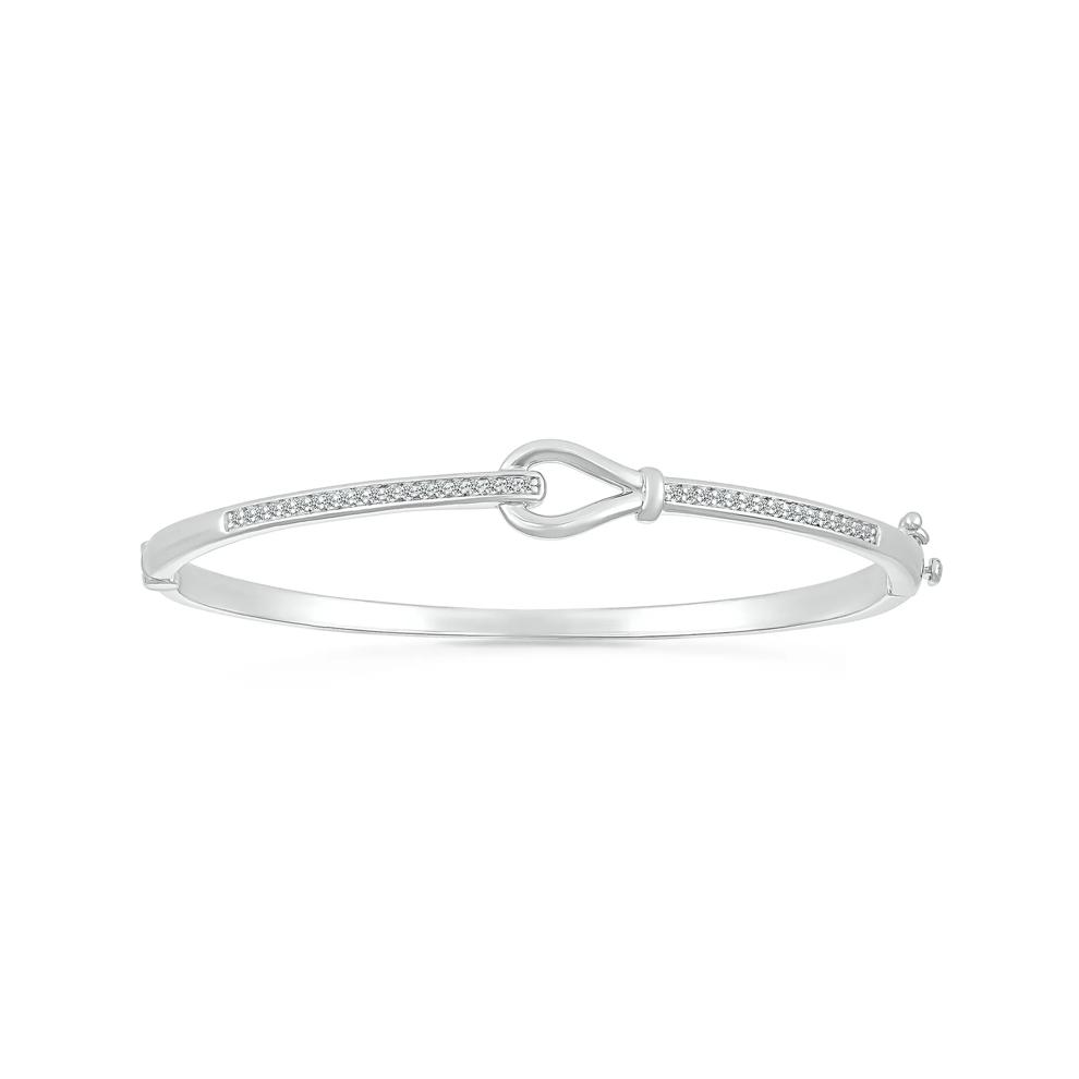 Diamond Knot Bangle in Sterling Silver (1/4 ct. tw.) – Image 1 of 1
