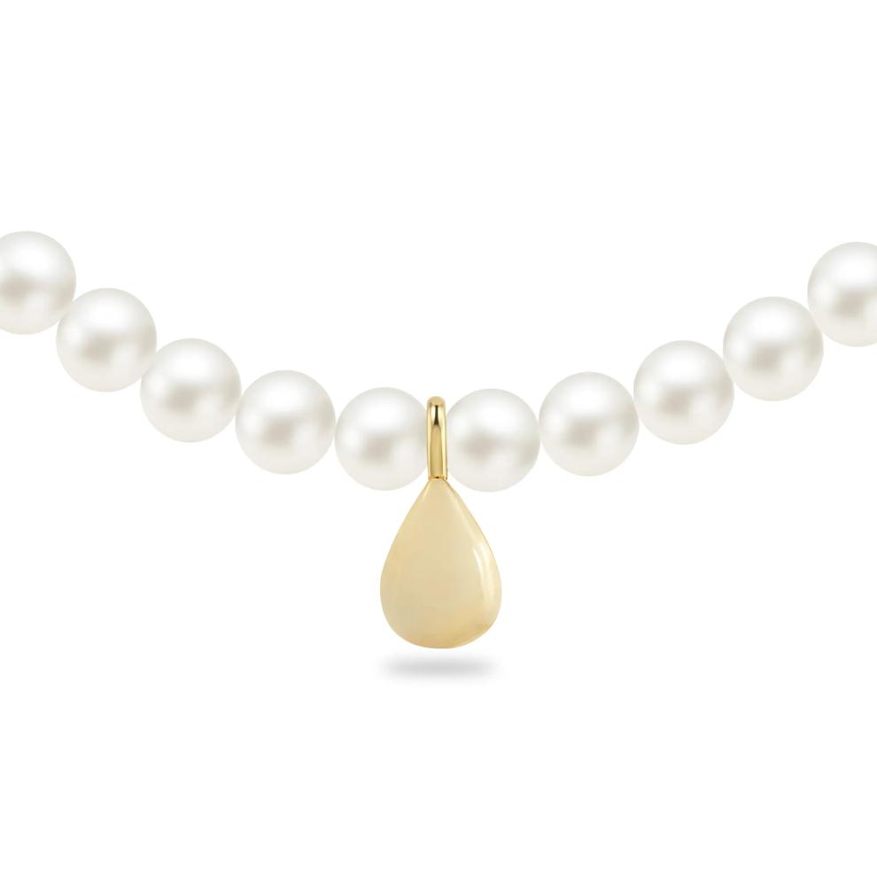 Freshwater Cultured Pearl Necklace With Pear-Shaped Drop Pendant in 10K Yellow Gold – Image 1 of 4
