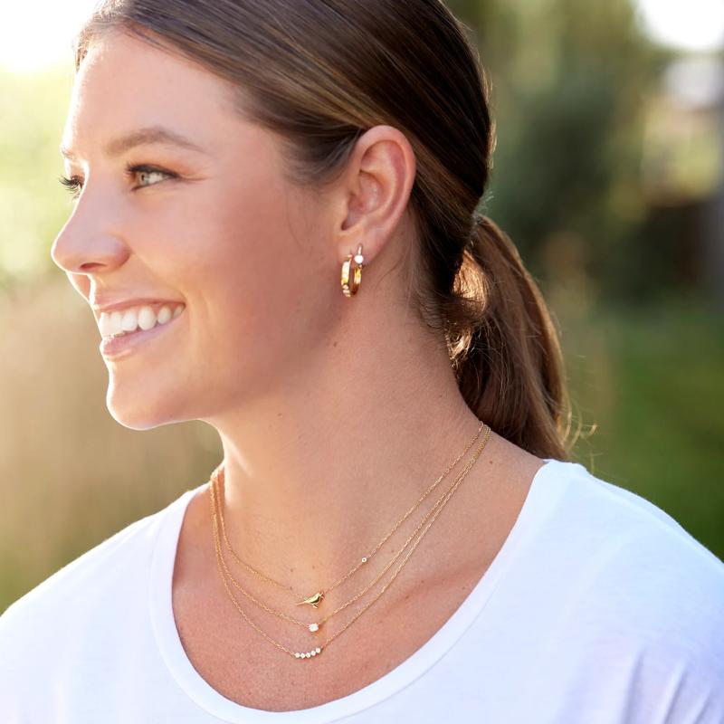 Lab Grown Diamond Huggie Hoop Earrings in 10K Yellow Gold &#40;1/3 ct. tw.&#41; – Image 5 of 5