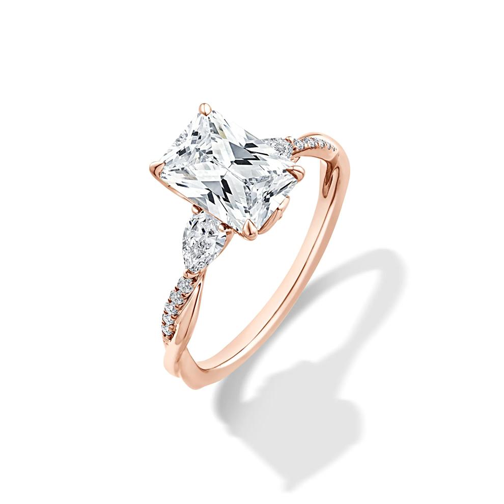 Lab Grown Diamond Radiant Engagement Ring in 18K Rose Gold (2 1/2 ct. tw.) – Image 4 of 4