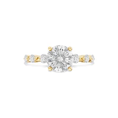 Lab Grown Diamond Round Center Engagement Ring in 14K Yellow Gold (1 3/4 ct. tw.)