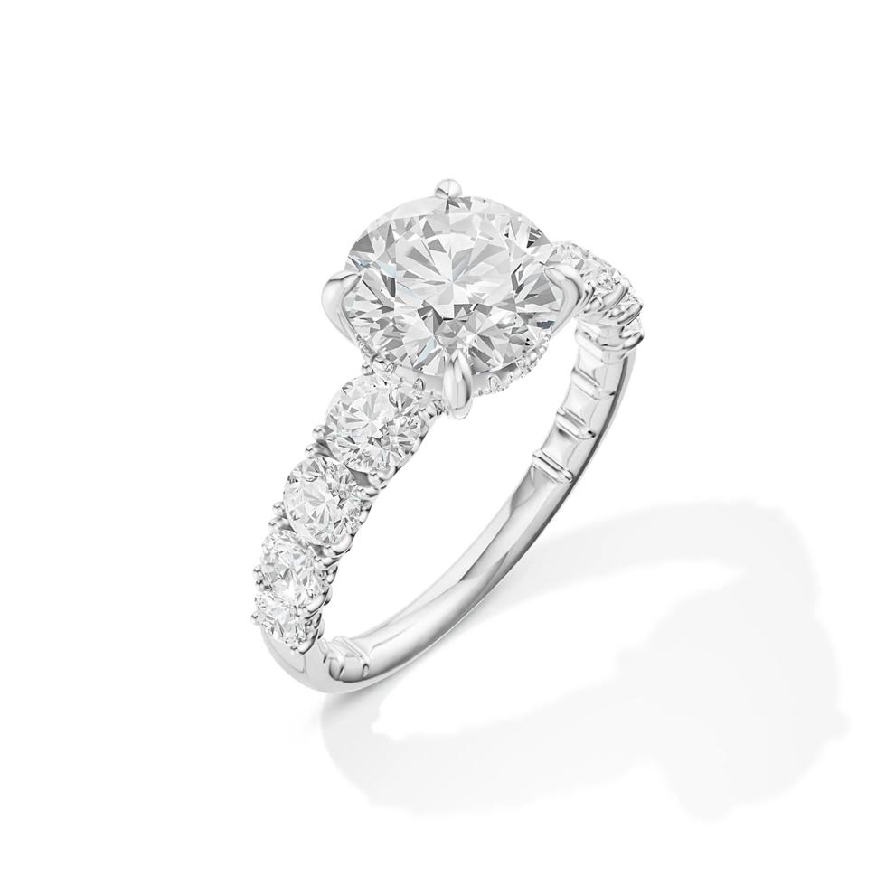 Sofie Lab Grown Diamond Round Center Engagement Ring in Platinum (3 3/4 ct. tw.) – Image 2 of 4