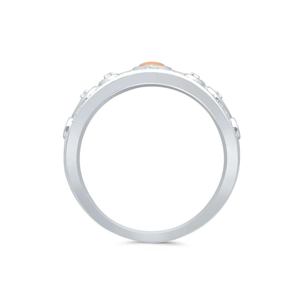 Diamond Accent Scroll Band in Sterling Silver and 14K Rose Gold – Image 2 of 3