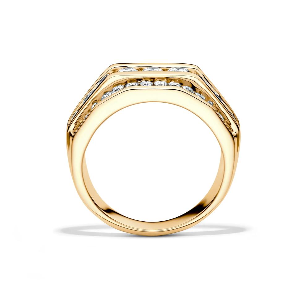 Men&rsquo;s Lab Grown Diamond Wedding Band with Three-Row Setting in 10K Yellow Gold (2 ct. tw.)  – Image 2 of 4