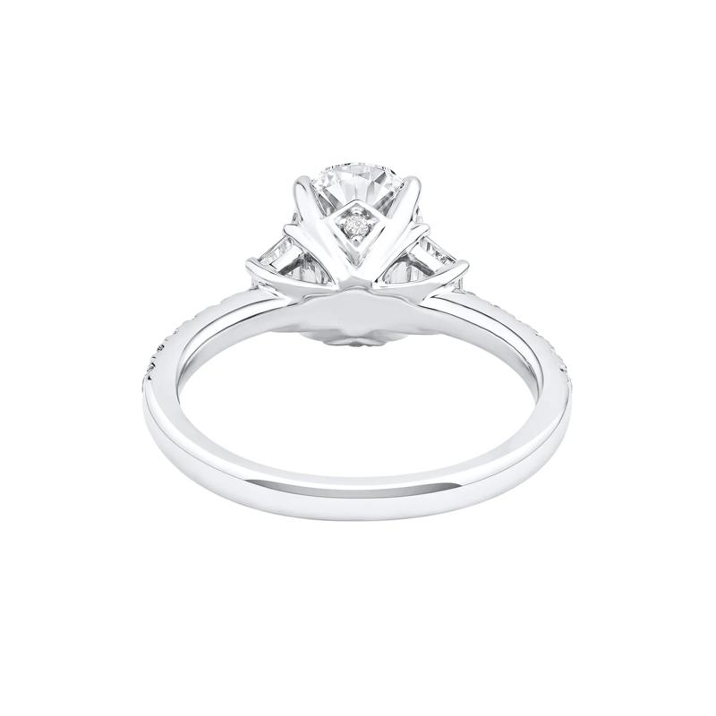 Khai Lab Grown Diamond Oval Engagement Ring in 14K White Gold &#40;2 3/4 ct. tw.&#41; – Image 4 of 5