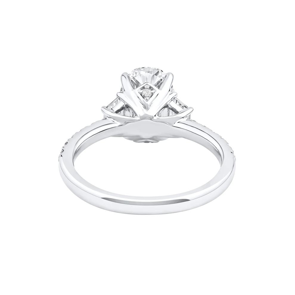 Khai Lab Grown Diamond Oval Engagement Ring in 14K White Gold (2 3/4 ct. tw.) – Image 4 of 5