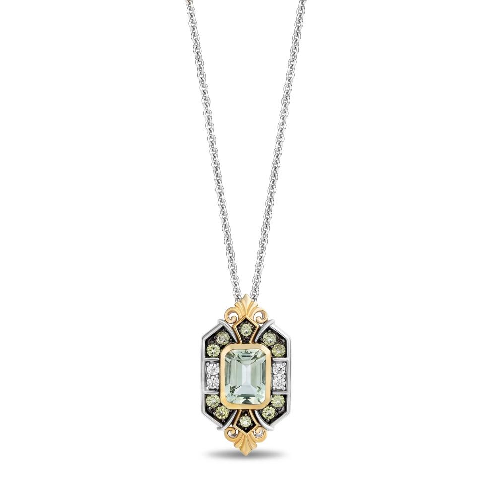Princess Tiana Green Amethyst, Peridot and Diamond in Sterling Silver and 10K Yellow Gold (1/10 ct. tw.) – Image 1 of 3