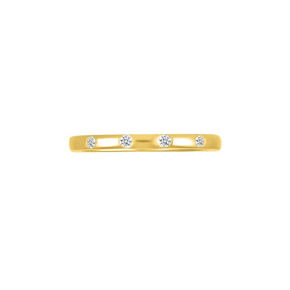 Diamond Accent Burnished Band in 10K Yellow Gold – Image 1 of 5