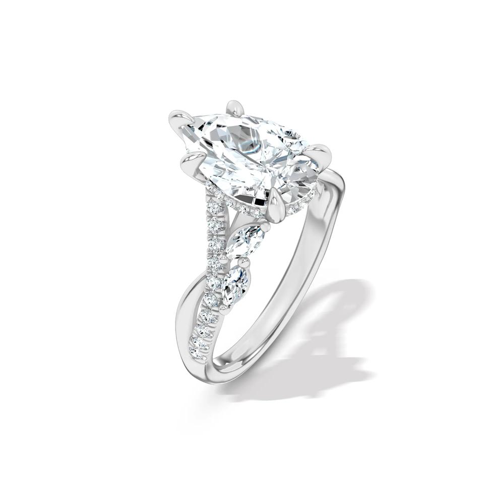 Lab Grown Diamond Pear-Shaped Engagement Ring in 14K White Gold (3 1/2 ct. tw.) – Image 4 of 4