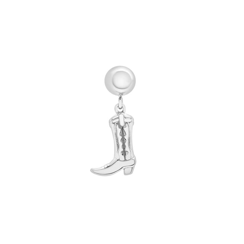 Cowboy Boot Bead Charm in Sterling Silver – Image 1 of 3
