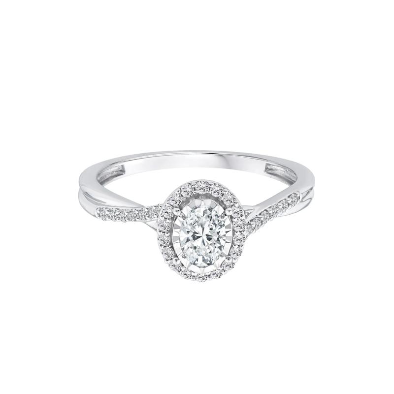 Lab Grown Diamond Promise Ring in 10K White Gold &#40;1/2 ct. tw.&#41; – Image 1 of 3