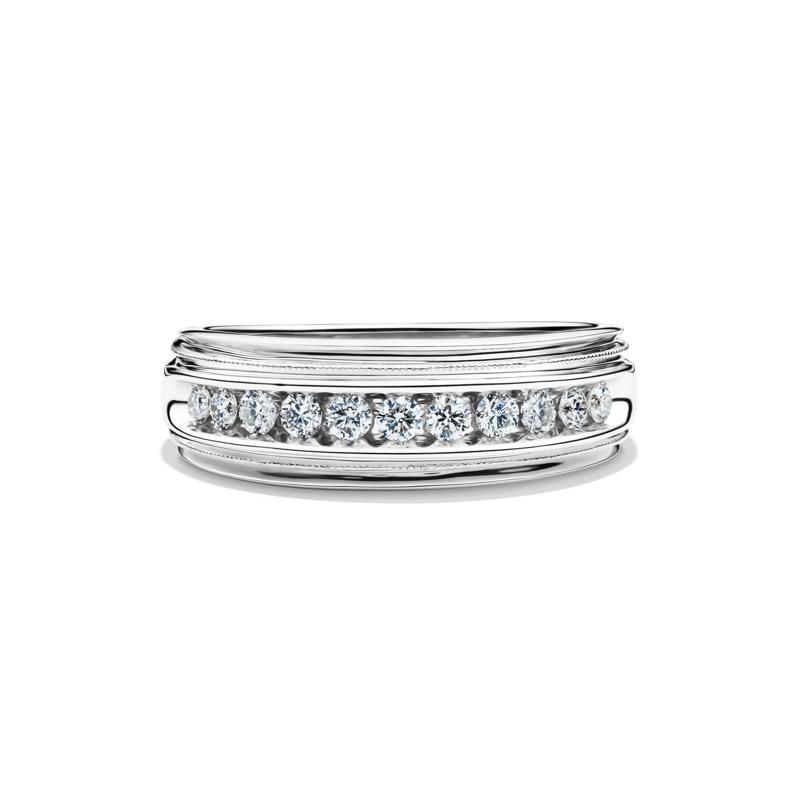 Men&rsquo;s Diamond Channel Set Ring in 14K White Gold &#40;1/2 ct. tw.&#41; – Image 1 of 4