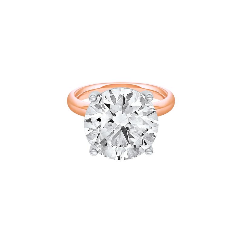 Lab Grown Diamond Round Solitaire Engagement Ring in 14K Rose and White Gold &#40;10 ct.&#41; – Image 1 of 4