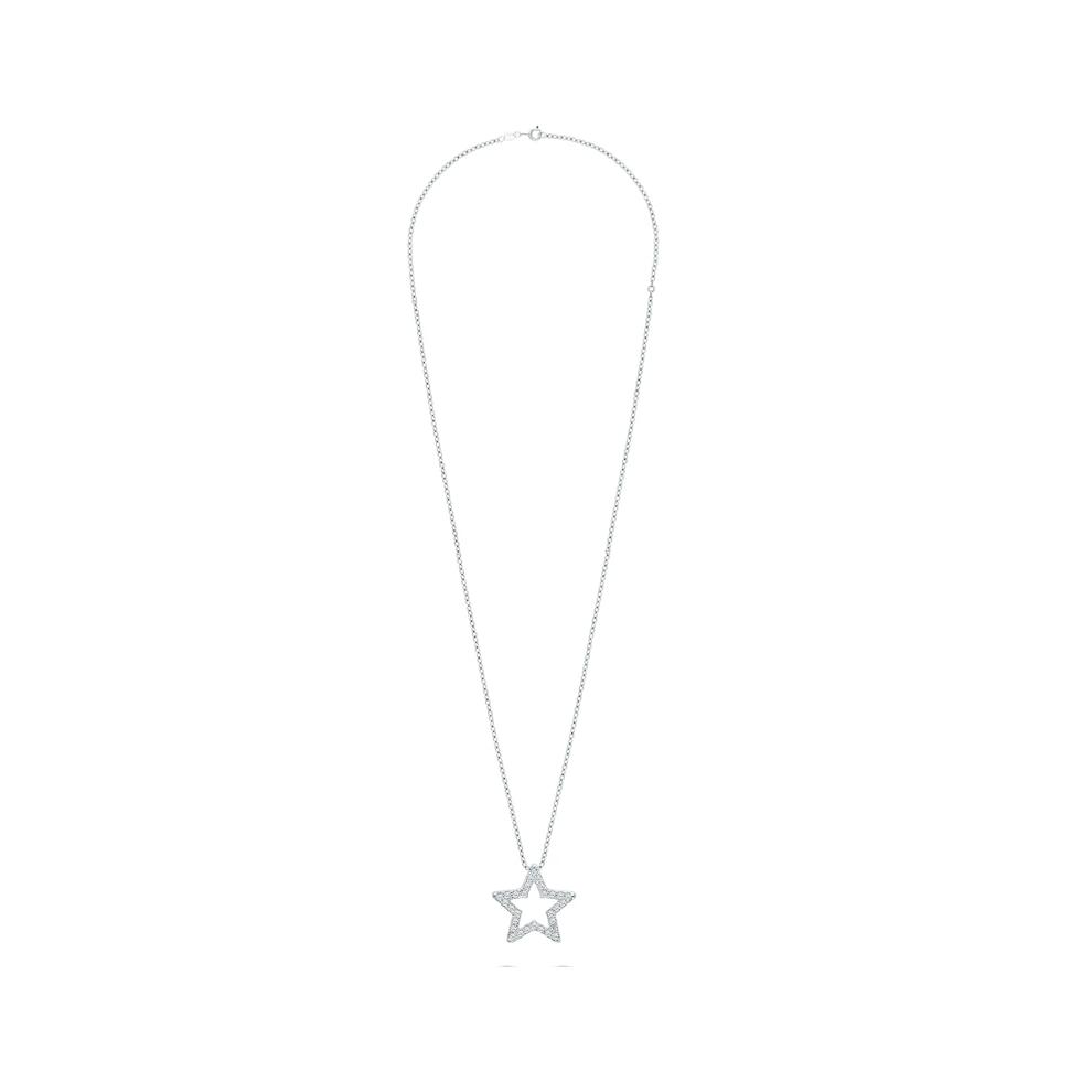 Diamond Star Pendant Necklace in Sterling Silver (1/10 ct. tw.) – Image 2 of 4