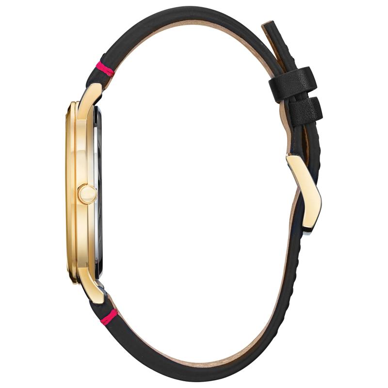 Men's Tony Stark Iron Man Watch in Black Leather and Gold-Tone Stainless Steel, 43MM – Image 2 of 3