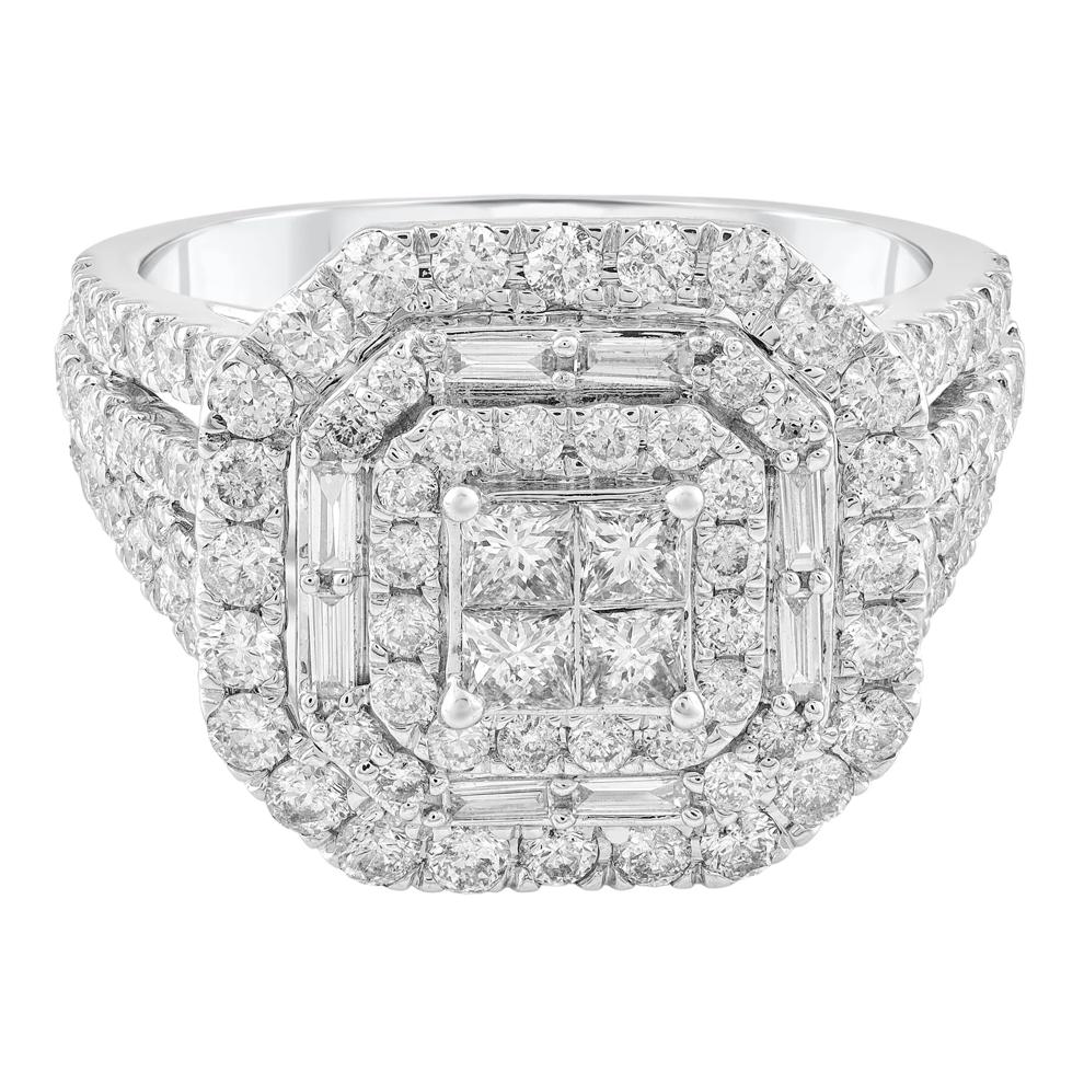 Diamond Quad Center Composite Engagement Ring in 14K White Gold (2 ct. tw.) – Image 1 of 3