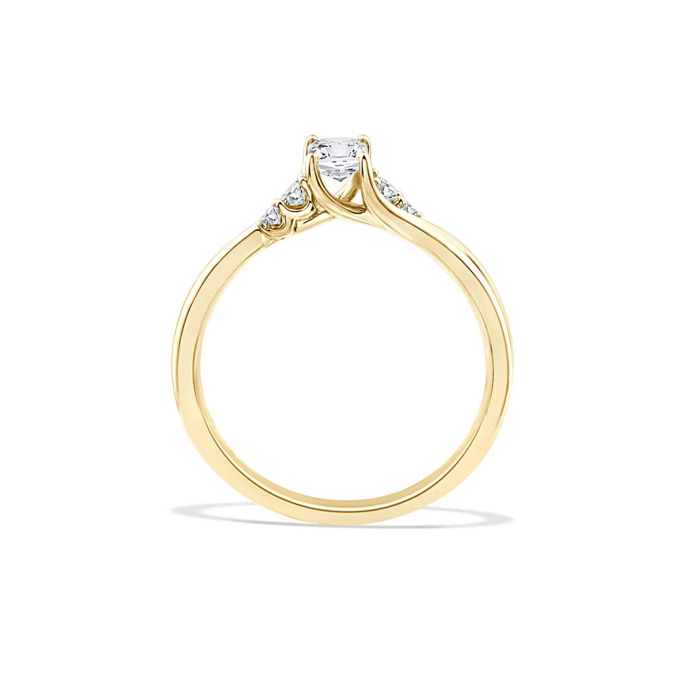 Lab Grown Diamond Radiant Center Twist-Shank Promise Ring in 10K Yellow Gold (1/2 ct. tw.) – Image 2 of 4