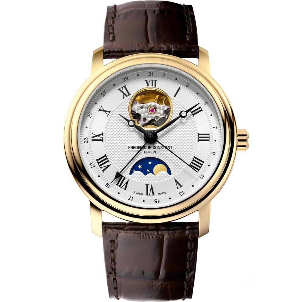 Men's Classics Heart Beat Moonphase Date Watch With Brown Leather Strap – Image 1 of 3