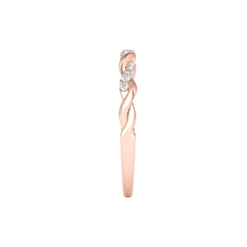 1/10 ct. tw. Diamond Twist Band in 14K Rose Gold – Image 3 of 3