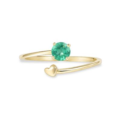 Emerald Twisted Ring in 10K Yellow Gold