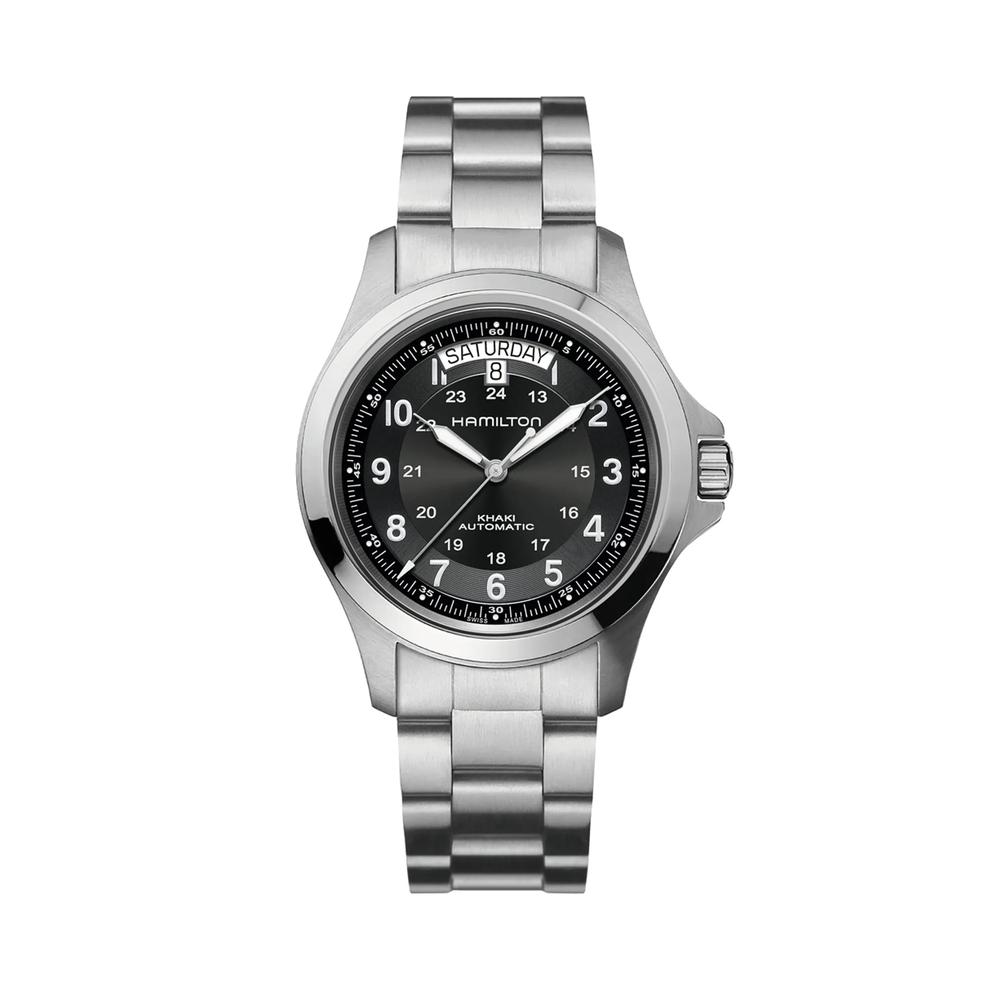 Khaki Field King Auto Watch with Stainless Steel Bracelet – Image 1 of 3
