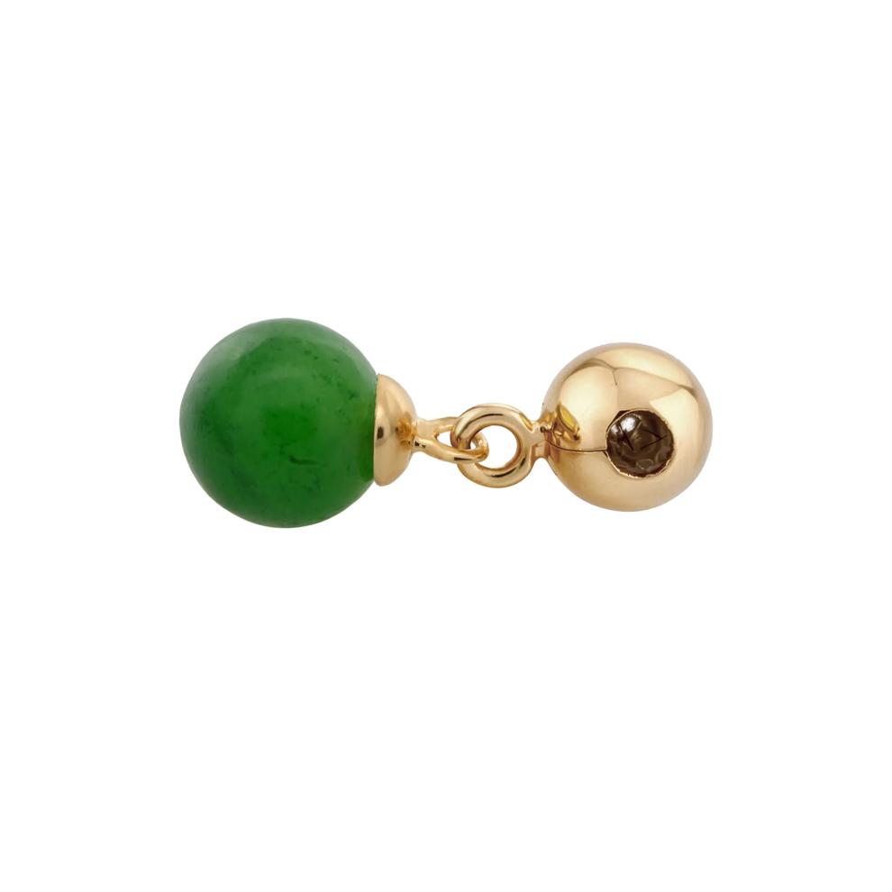 Green Jade Bead Charm in Vermeil – Image 2 of 2