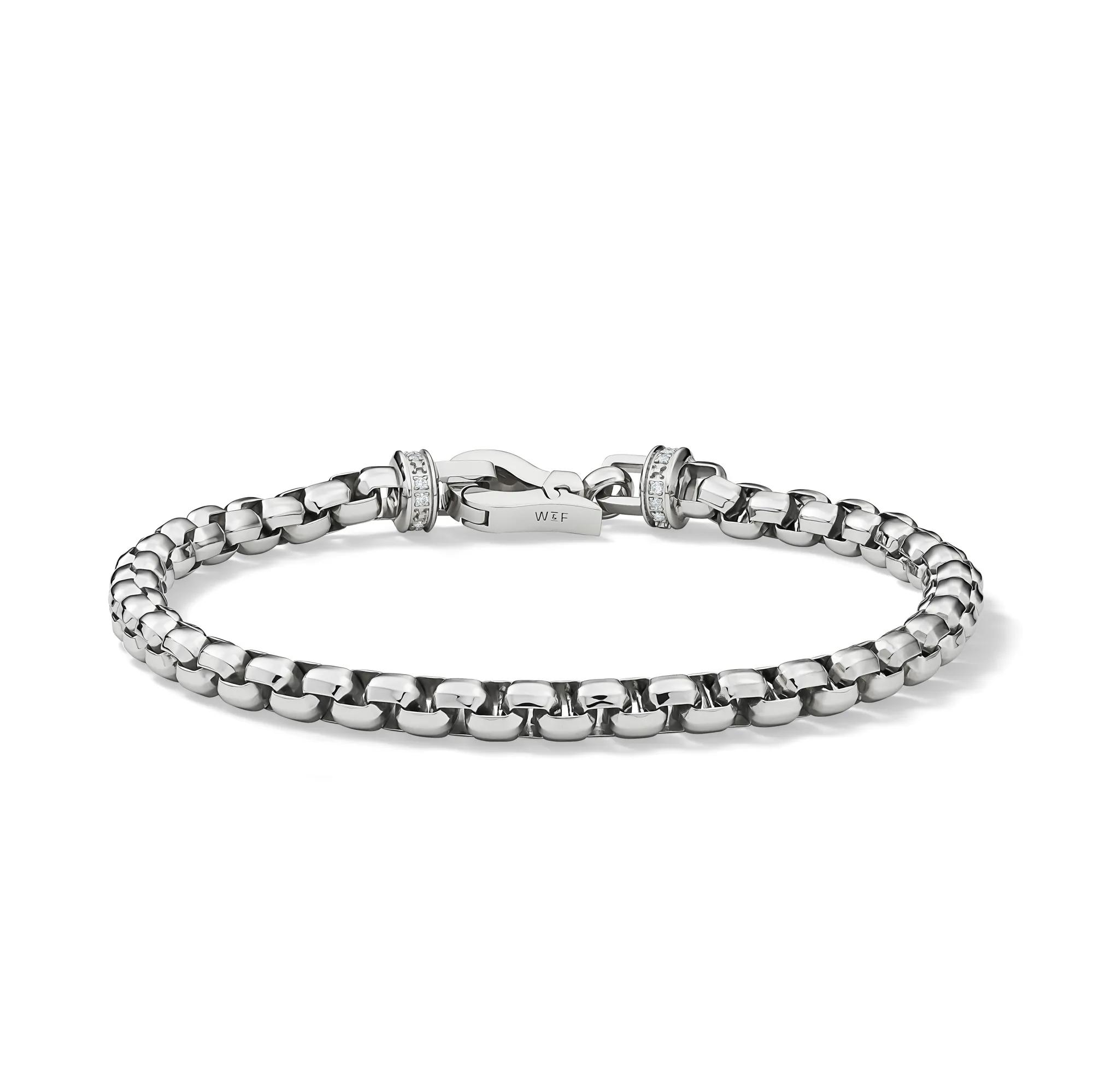 Wilkes & Forge Men's Diamond Terminal Bracelet in Stainless Steel (1/10 ...