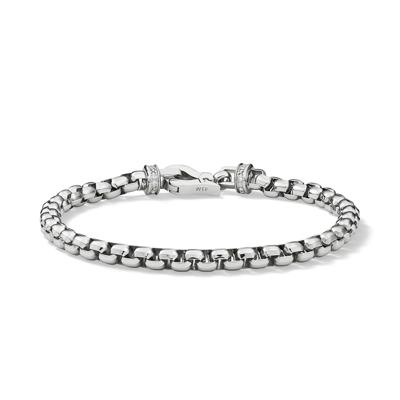 Men's Diamond Terminal Bracelet in Stainless Steel (1/10 ct. tw.)
