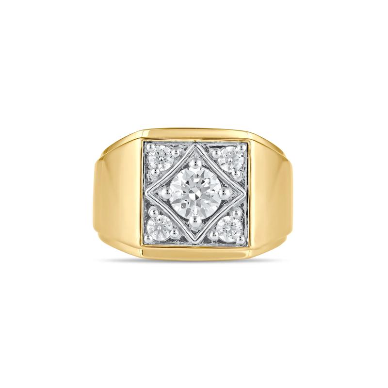 Men&#39;s Lab Grown Diamond Ring in 10K Yellow Gold &#40;1 1/2 ct. tw.&#41; – Image 1 of 4