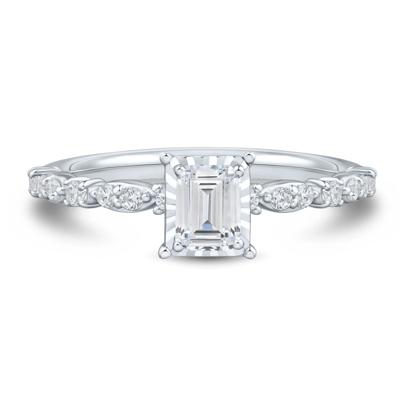 Lab Grown Diamond Emerald-Cut Promise Ring in 10K White Gold (1/2 ct. tw.)
