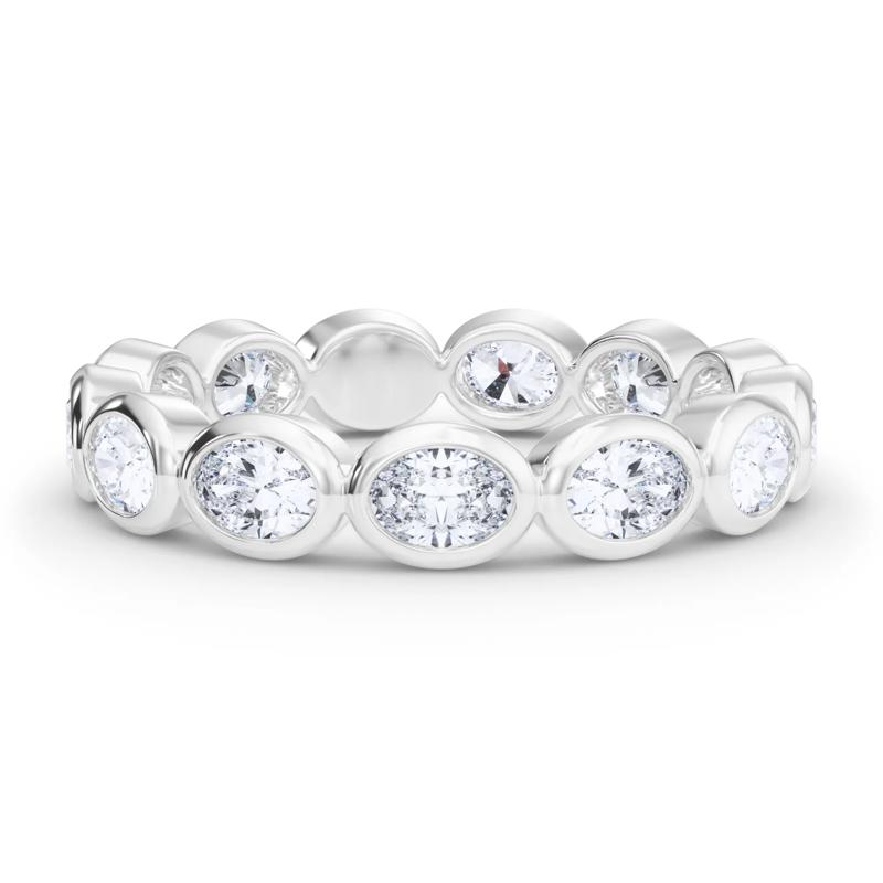 Lab Grown Diamond Bezel-Set Oval True Eternity Band in Platinum – Image 1 of 5
