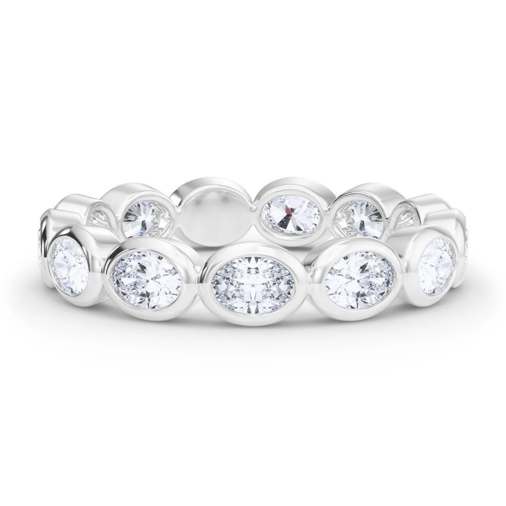 Lab Grown Diamond Bezel-Set Oval True Eternity Band in Platinum – Image 1 of 5