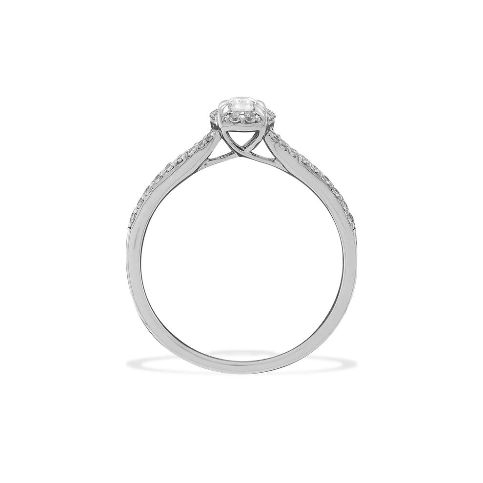 Diamond Oval Center Engagement Ring in 10K White Gold (3/8 ct. tw.) – Image 2 of 4