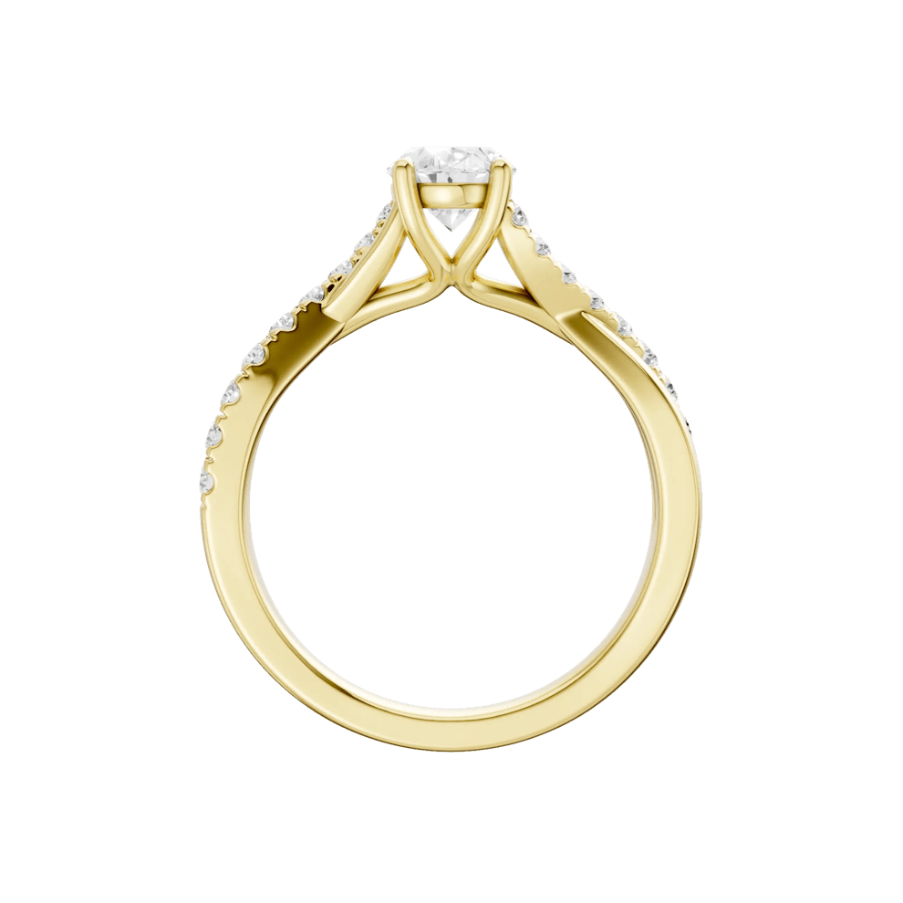 Diamond Oval Halo Engagement Ring in 18K Yellow Gold (1 1/4 ct. tw.) – Image 4 of 5