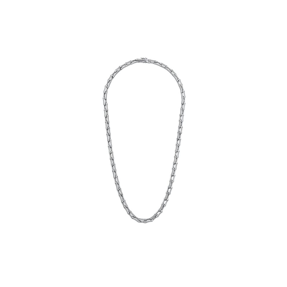 Lab Grown Diamond Bone Link Necklace in 10K White Gold (6 ct. tw.) – Image 3 of 4